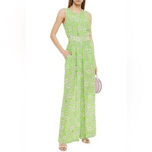 Boutique Moschino Size 10 Daisy Floral Punk Trim Jumpsuit with Pockets NWT